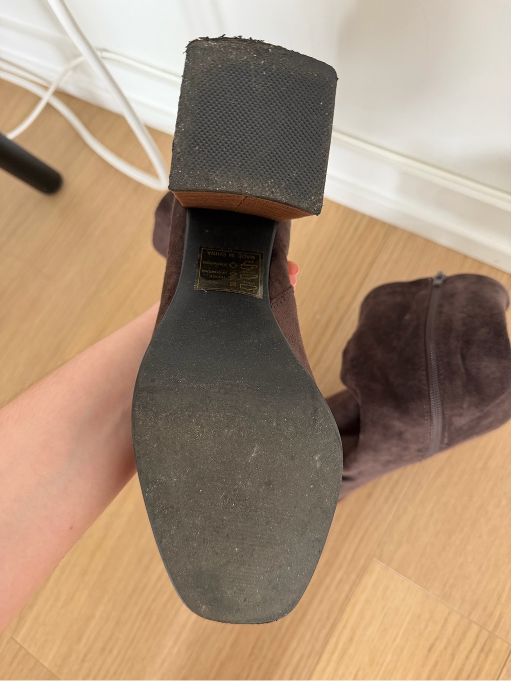 NASTYGAL Women’s Brown Suede Block Heel Boots - Picture 4 of 4